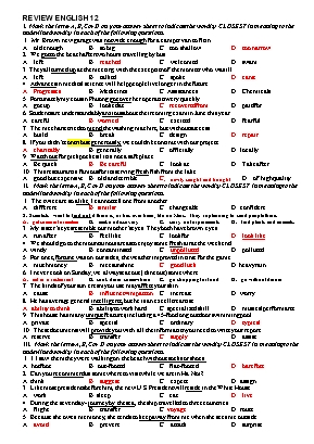 Bài tập Tiếng Anh Lớp 12 (Có đáp án)